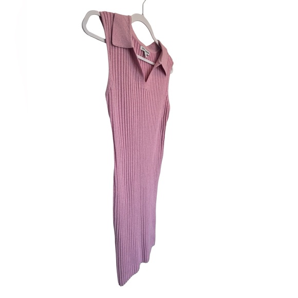 Steve Madden Ribbed Pink Midi Sleeveless Sweater Dress Large - Picture 7 of 13